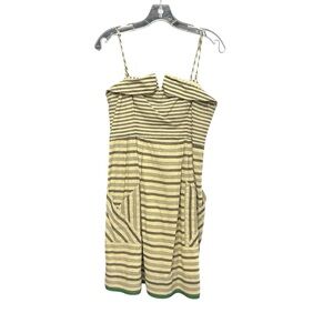 Maeve by Anthropologie Striped Midi Dress in Tan and Black size 6